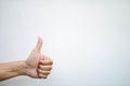 Man`s hand showing is likeable feeling on Royalty Free Stock Photo