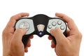 Man's hands with the game controller