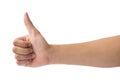 Man`s Hands thumbs up. Great. clipping path. white background