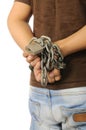 Man's Hands Tied With Chains Royalty Free Stock Photo