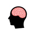 Man head profile with brain illustration