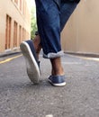 Man's legs and shoes from back Royalty Free Stock Photo