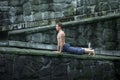 Man's pilates in nature