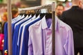 Man's shirts in a shop Royalty Free Stock Photo