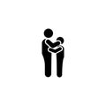 Man sadness child care hugest icon. Element of pictogram death illustration Royalty Free Stock Photo