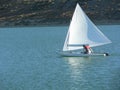 Man Sailing a Dinghy Royalty Free Stock Photo