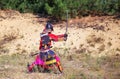 Man in samurai armour with sword, ready to battle