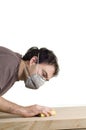 Man sanding wood Royalty Free Stock Photo