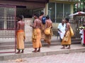 Man in sarong clothes on the street in India city