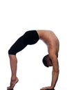 Man sarvangasana setu bandha bridge pose yoga Royalty Free Stock Photo