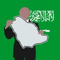 Man with Saudi Arabia sign Royalty Free Stock Photo