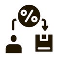 Man Save Percent Icon Vector Glyph Illustration Royalty Free Stock Photo