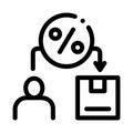 Man Save Percent Icon Vector Outline Illustration Royalty Free Stock Photo