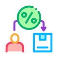 Man Save Percent Icon Vector Outline Illustration