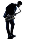 Man saxophonist playing saxophone player Royalty Free Stock Photo