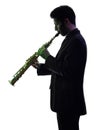 Man saxophonist playing saxophone player silhouette Royalty Free Stock Photo