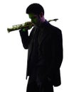 Man saxophonist playing saxophone player silhouette Royalty Free Stock Photo