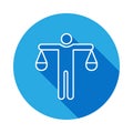 man of scales line icon with long shadow. Element of head hunting for mobile concept and web apps. Signs and symbols can be used Royalty Free Stock Photo