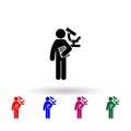 man with science degree multi color icon. Simple glyph, flat vector of student degree icons for ui and ux, website or mobile
