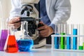 Scientist working in pharmaceutical laboratory Royalty Free Stock Photo