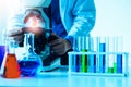 Scientist working in pharmaceutical laboratory. Royalty Free Stock Photo