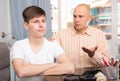Man scolding son at home Royalty Free Stock Photo