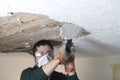 Scraping Ceiling Close Up Royalty Free Stock Photo