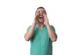 Man Screaming Out Loud Isolated On White Background Royalty Free Stock Photo