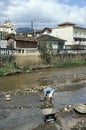 Man searching gold in the river of Mariana, Brazil. Royalty Free Stock Photo