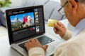 man searching information for planning future trip, making booking of hotel on website using internet indoors, a man