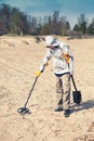 Man searching for a precious metal Royalty Free Stock Photo