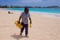 Man selling coconuts in Barbados