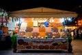 Man selling dried fruits in the old medina of Marrakech city. Marrakesh, Morocco - April 29, 2016 Royalty Free Stock Photo