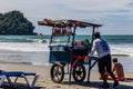 Man selling drinks on the beach at Manuel Antonio