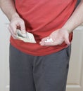 Man is selling drugs. Royalty Free Stock Photo