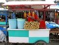 MAN SELLING FRESH SUGAR CANE JUICE IN INDONESIA Royalty Free Stock Photo