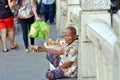 Man selling homemade toys