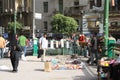 A man selling revolution souvenirs in cairo egypt Royalty Free Stock Photo