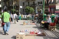 A man selling revolution souvenirs in cairo egypt Royalty Free Stock Photo