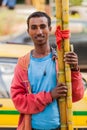 Man selling sugarcane on the street Royalty Free Stock Photo