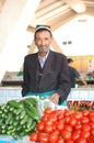 Man selling vegetables in the market