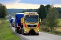 MAN Semi in Wide Load Truck Convoy Royalty Free Stock Photo