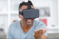 Man sending kiss with virtual reality mask Royalty Free Stock Photo