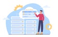 Man with server status vector concept