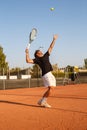 Man serving tennis ball Royalty Free Stock Photo