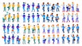 Man Set Vector. Modern Gradient Colors. People Different Poses. Creative People. Design Element. Office Person. Isolated