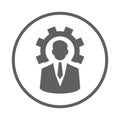 Man, setting, settings, gear icon. Gray vector design Royalty Free Stock Photo