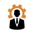 Man, setting, settings, gear icon. Simple flat design Concept Royalty Free Stock Photo