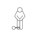 man with shackles icon. Element of Crime for mobile concept and web apps icon. Thin line icon for website design and development,
