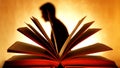 Man Shadow behind of Open Book